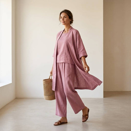 Isabela | Elegancki wyrafinowany lniany komplet