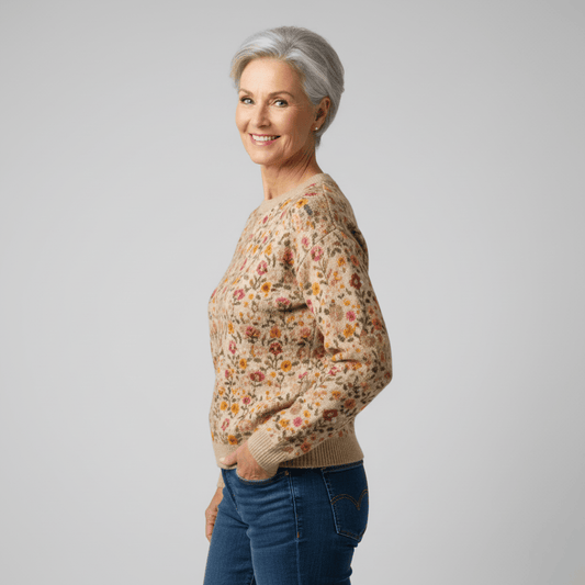 Tina | Elegancki sweter w kwiaty