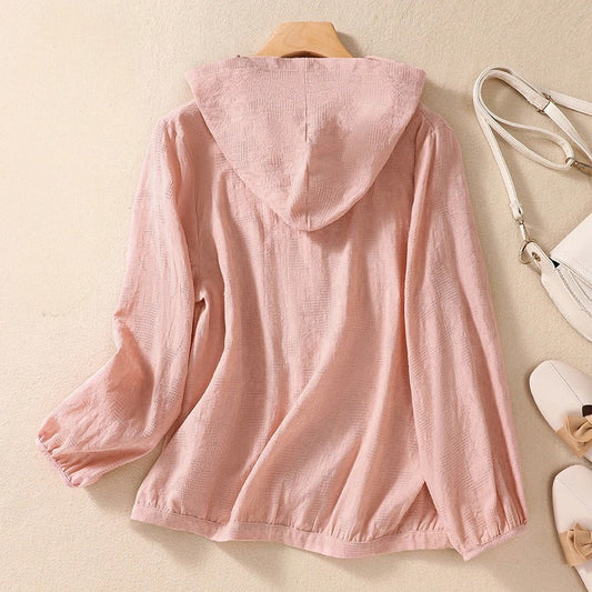 Miri | Lekka lniana bluza z kapturem