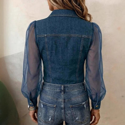 Élodie | Elegancka bluzka z efektem denimu