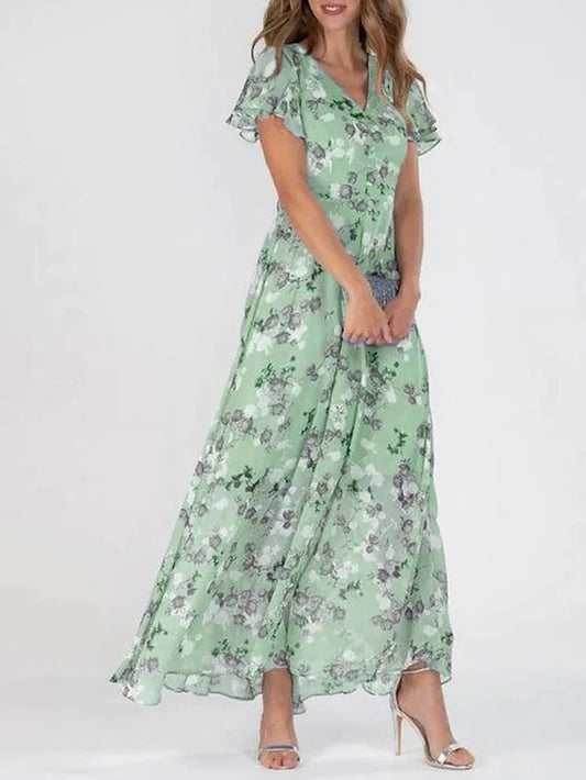 Robine | Elegancka długa sukienka w kwiaty