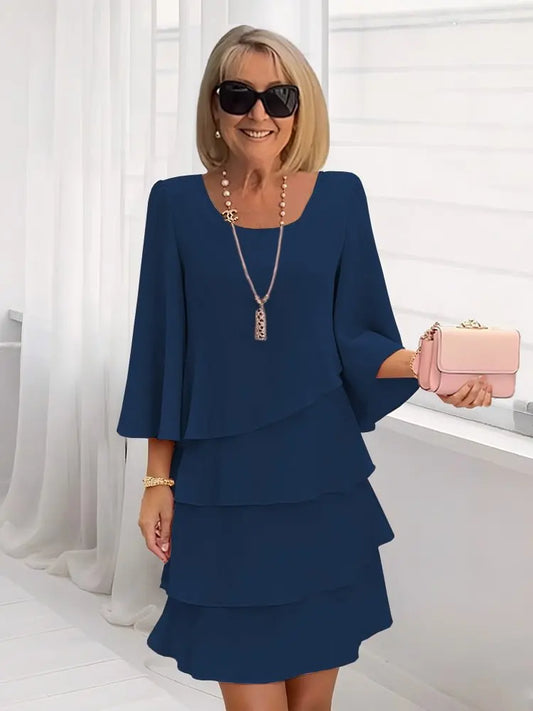 Catherine | Wygodna elegancka sukienka z falbanami