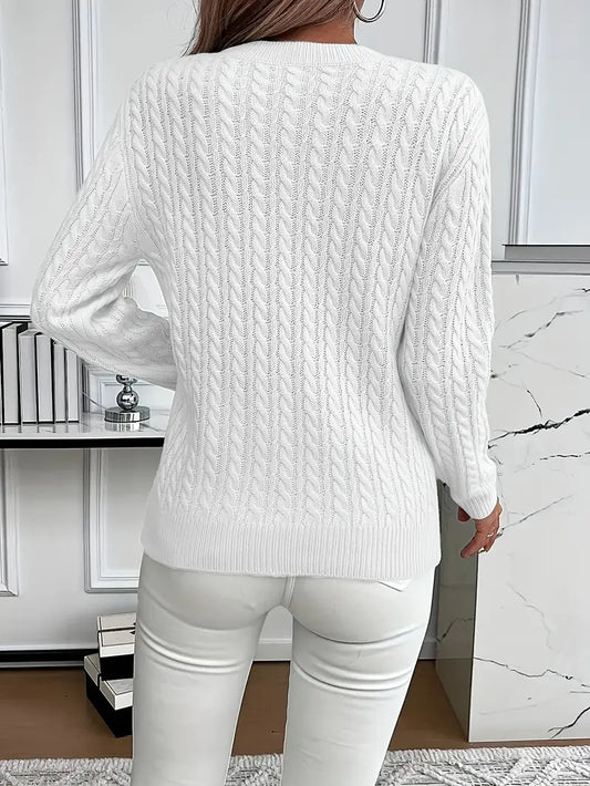 Lena | Damski sweter w warkocze