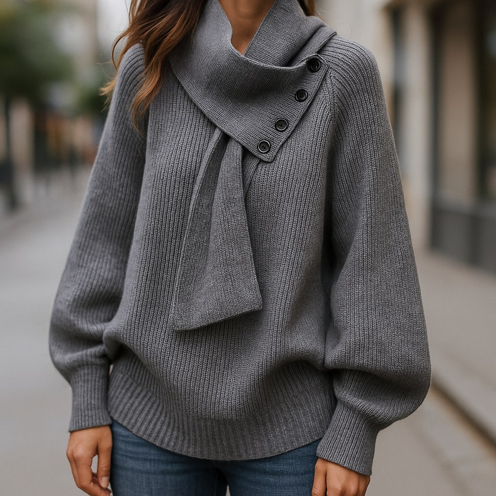 Arielle | Elegancki sweter z szalem