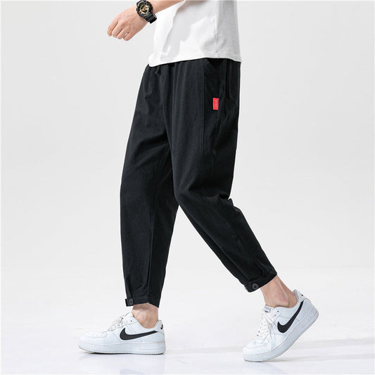 Theo | Bawełniane spodnie slim fit