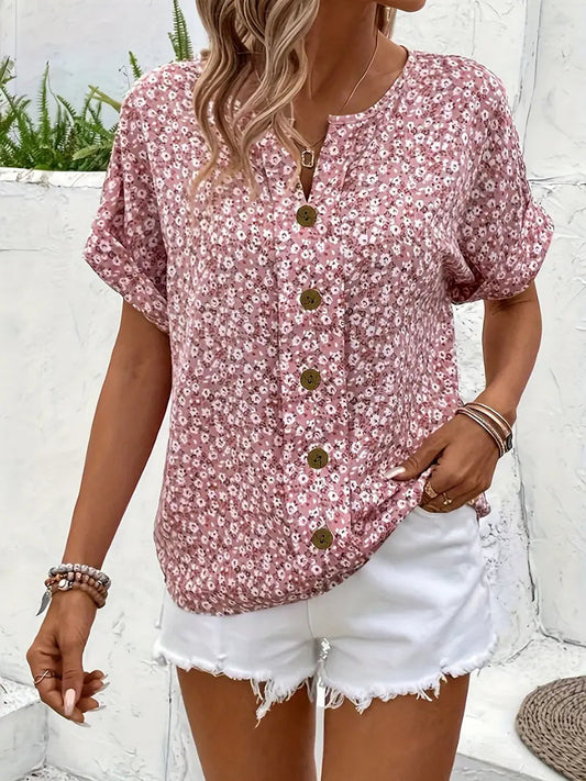 Jelena | Elegancki letni top w kwiaty