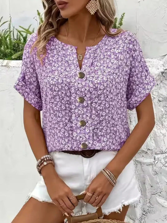 Jelena | Elegancki letni top w kwiaty
