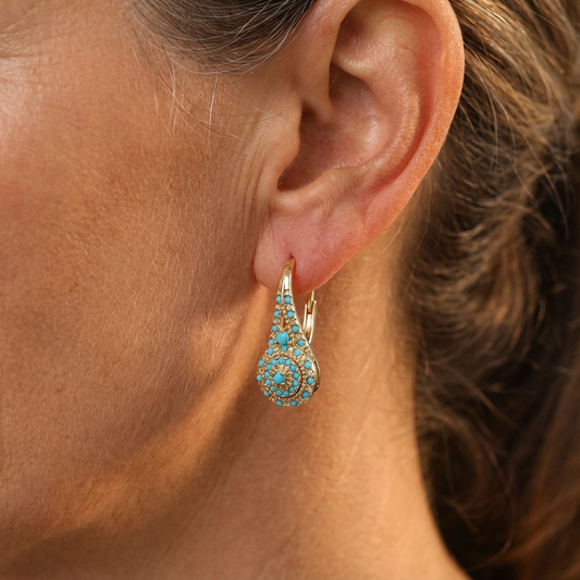 Kolczyki Gilded Turquoise Bloom