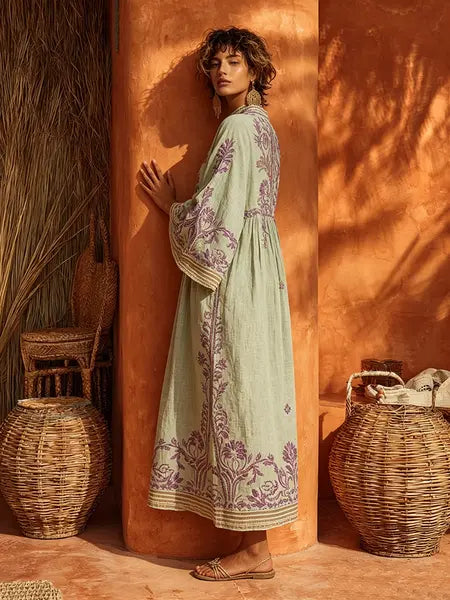 Jasmine | Miękka haftowana sukienka