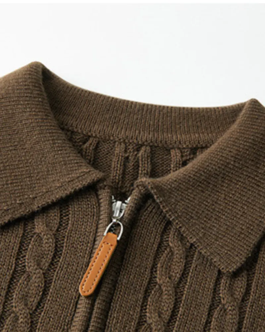 Sweter na zamek ze 100% wełny premium
