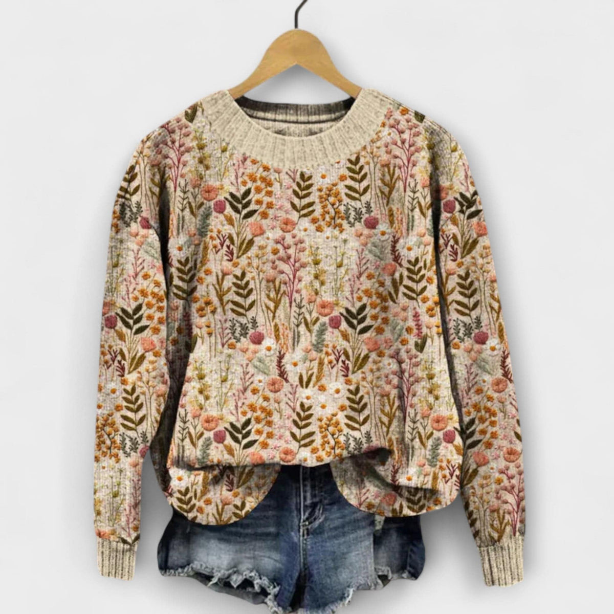 Tina | Elegancki sweter w kwiaty
