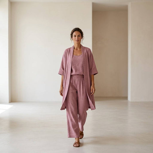 Isabela | Elegancki wyrafinowany lniany komplet