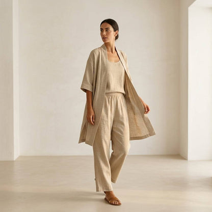 Isabela | Elegancki wyrafinowany lniany komplet