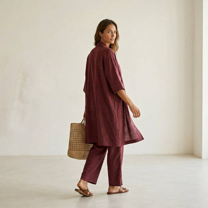 Isabela | Elegancki wyrafinowany lniany komplet