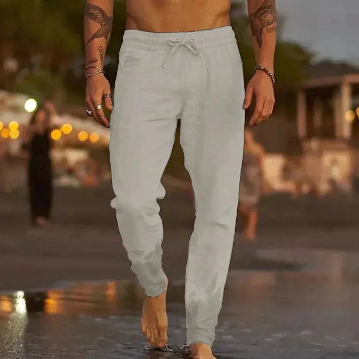 Mateo | Lniane spodnie plażowe