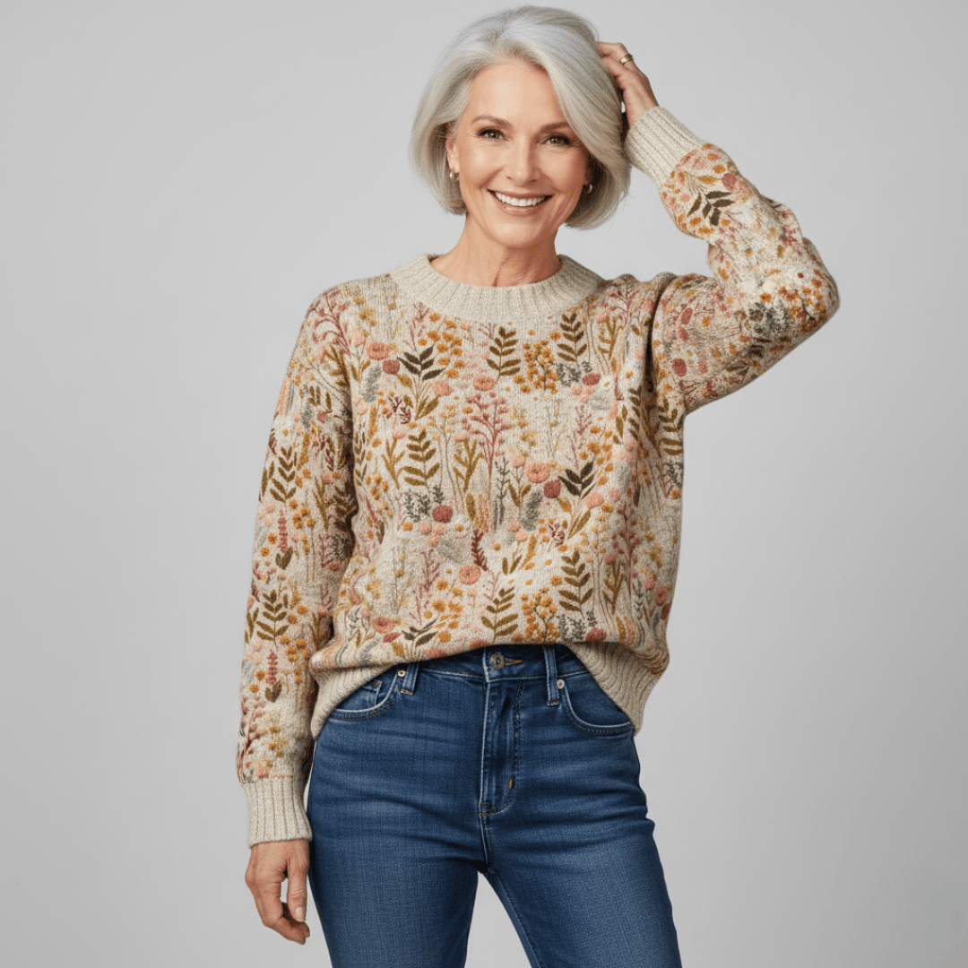 Tina | Elegancki sweter w kwiaty