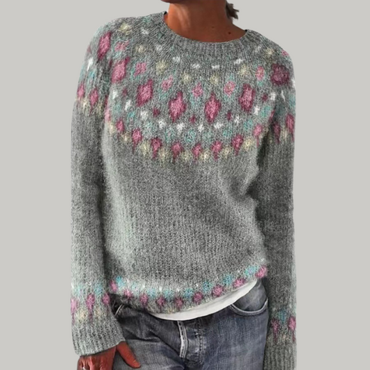 Candace | Dzianinowy sweter we wzór