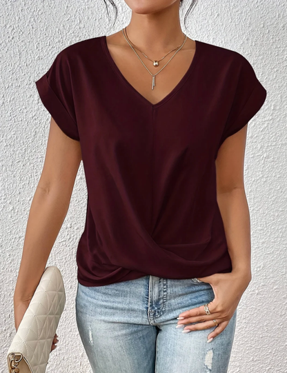 Valeria | Nowoczesny damski T-shirt z dekoltem V