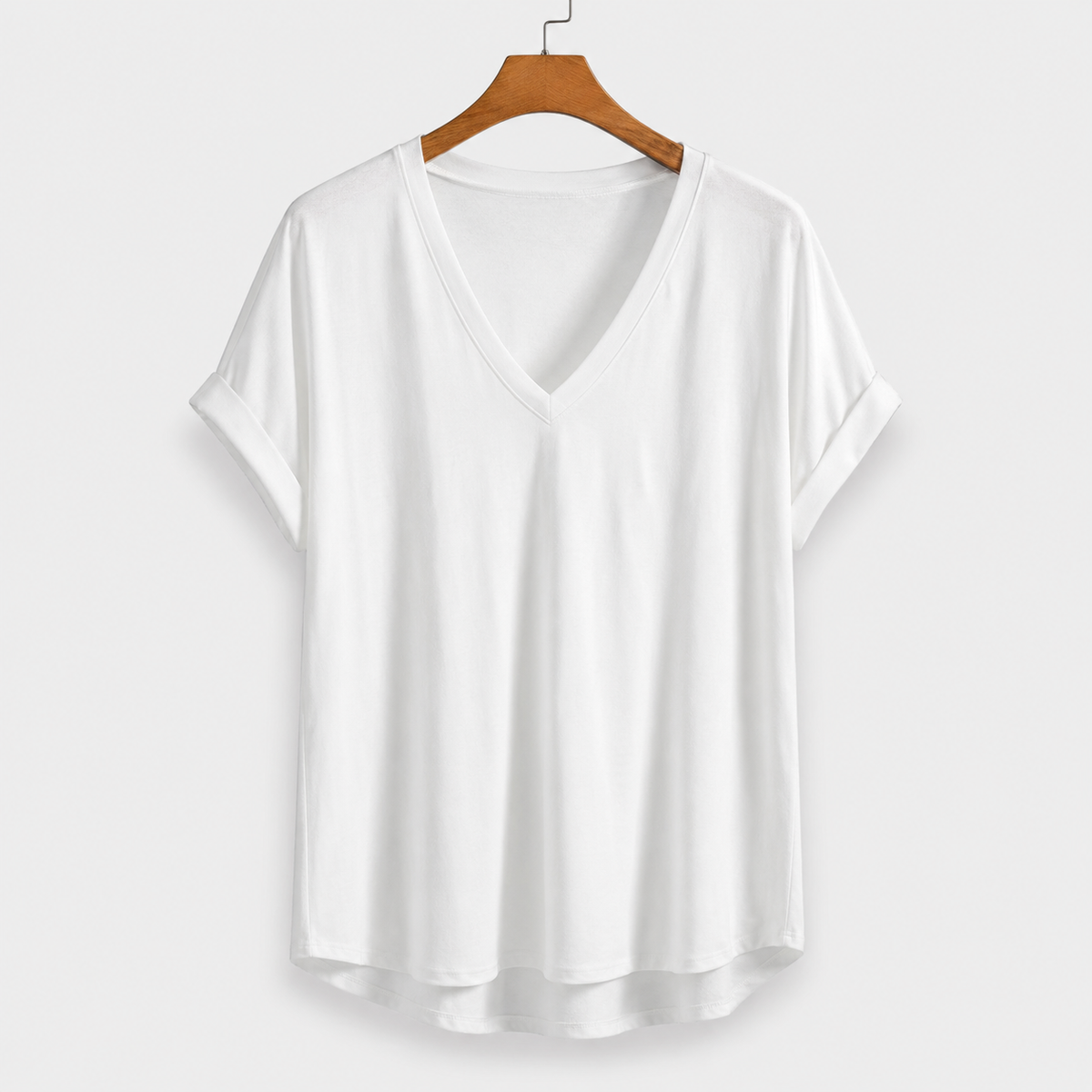 Gładki T-shirt patchwork z krótkim rękawem