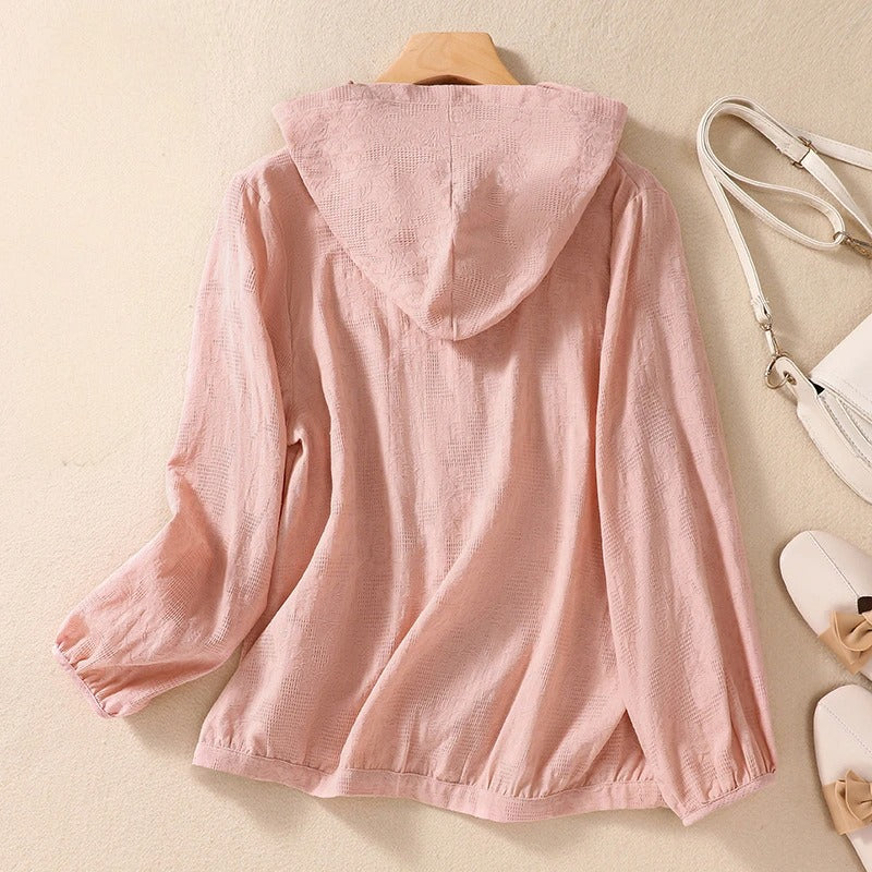 Miri | Lekka lniana bluza z kapturem