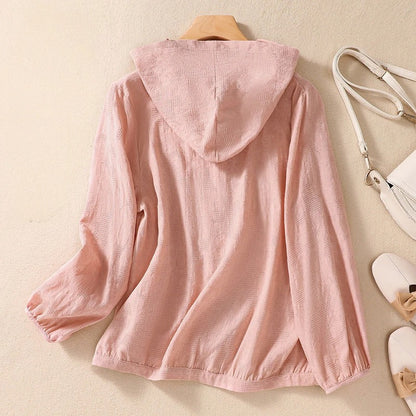 Miri | Lekka lniana bluza z kapturem