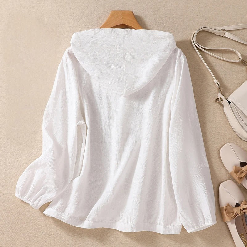 Miri | Lekka lniana bluza z kapturem