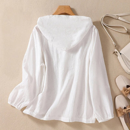 Miri | Lekka lniana bluza z kapturem