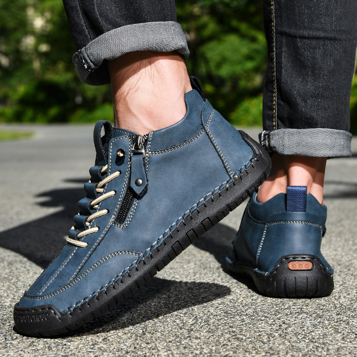Amelin & Co™ | Męskie buty z nubuku na zamek