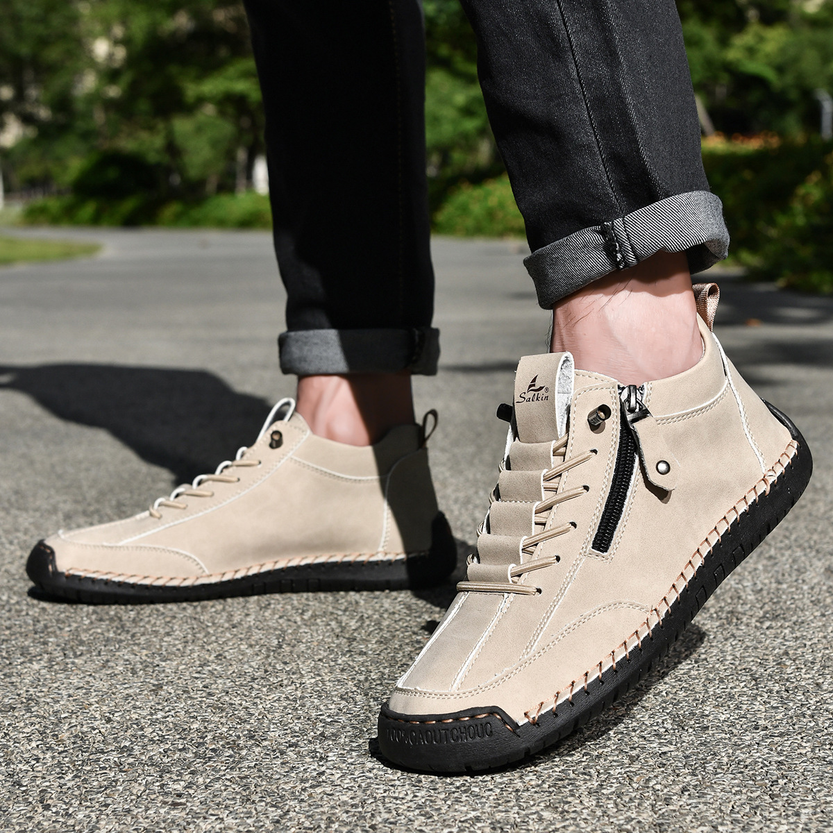 Amelin & Co™ | Męskie buty z nubuku na zamek