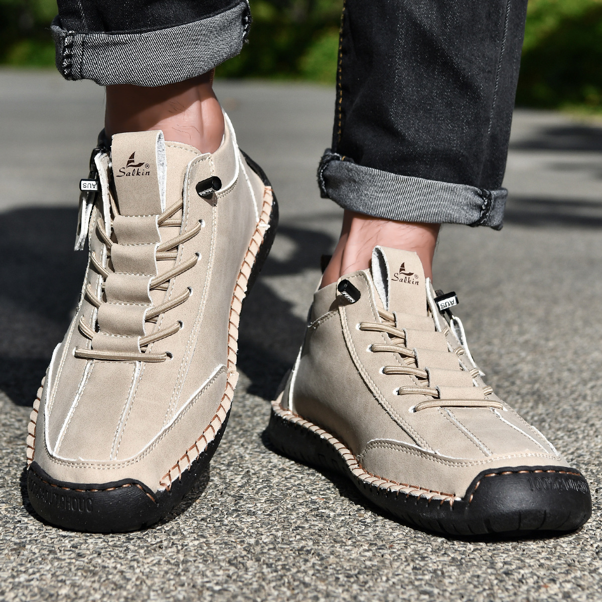Amelin & Co™ | Męskie buty z nubuku na zamek