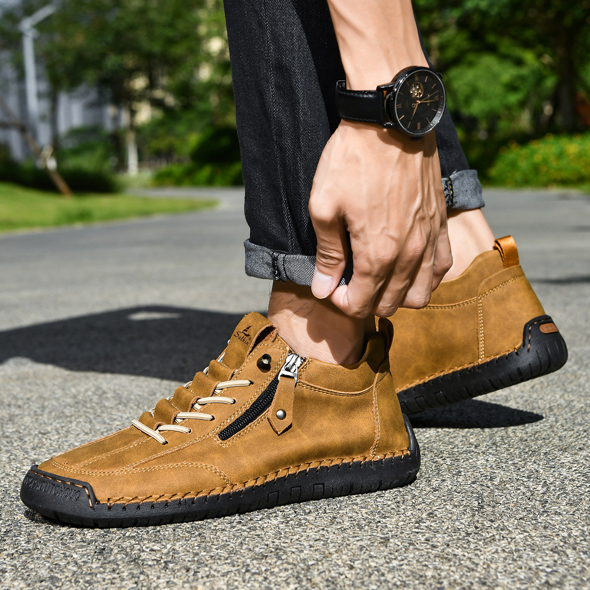 Amelin & Co™ | Męskie buty z nubuku na zamek