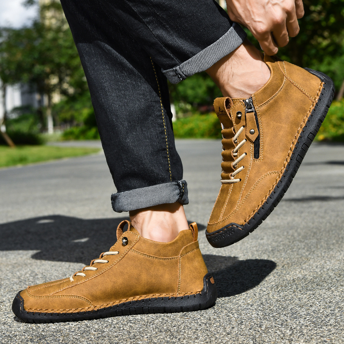 Amelin & Co™ | Męskie buty z nubuku na zamek