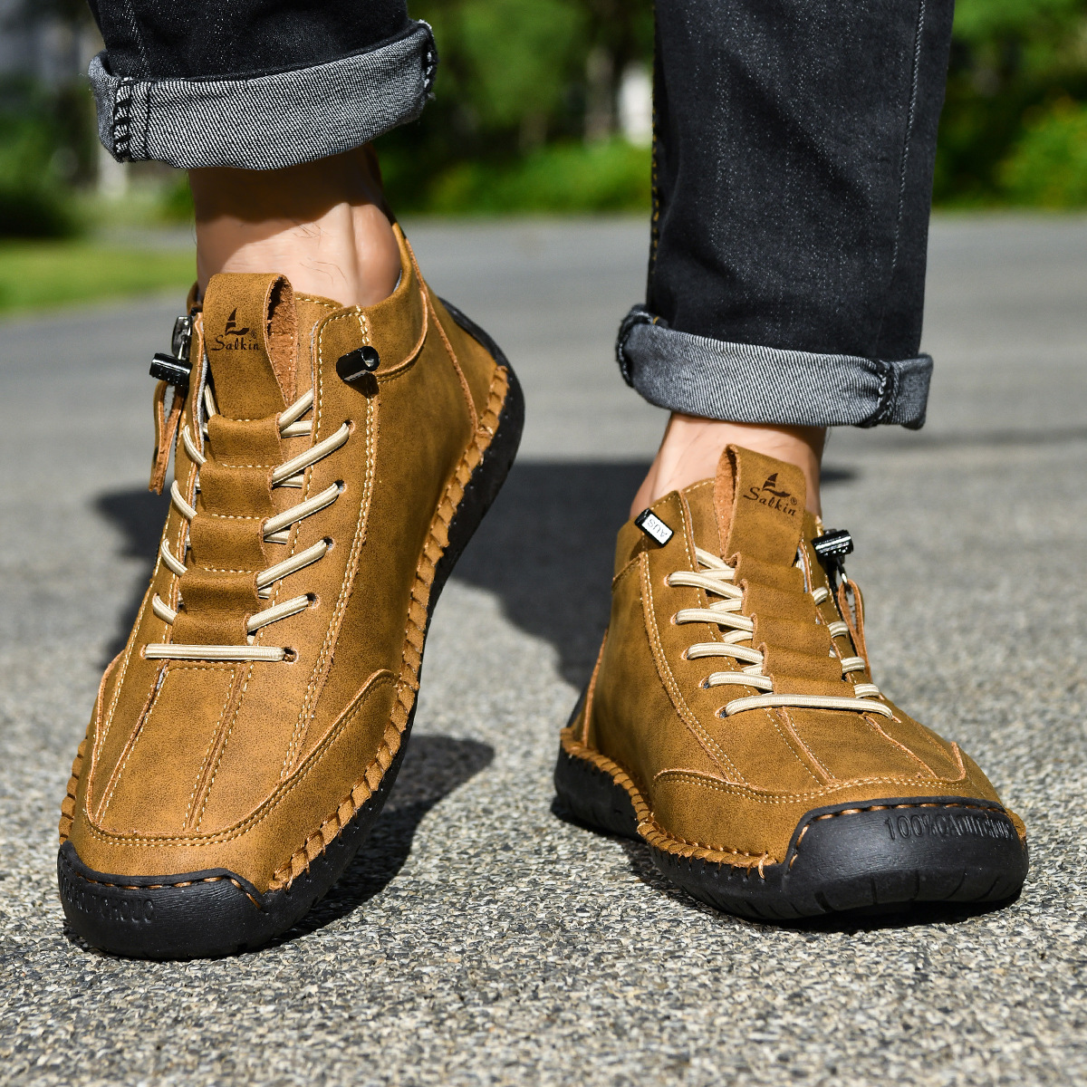 Amelin & Co™ | Męskie buty z nubuku na zamek