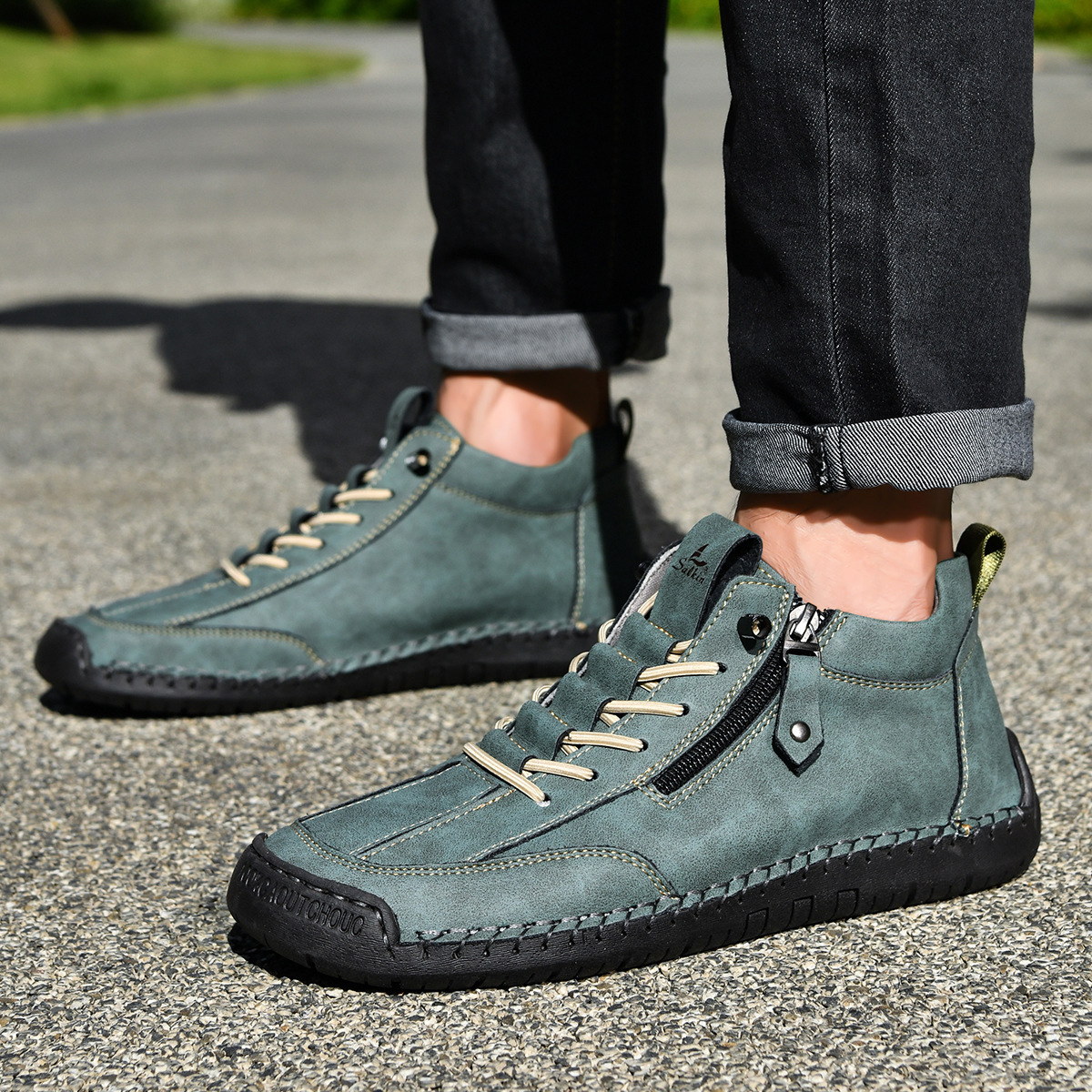 Amelin & Co™ | Męskie buty z nubuku na zamek