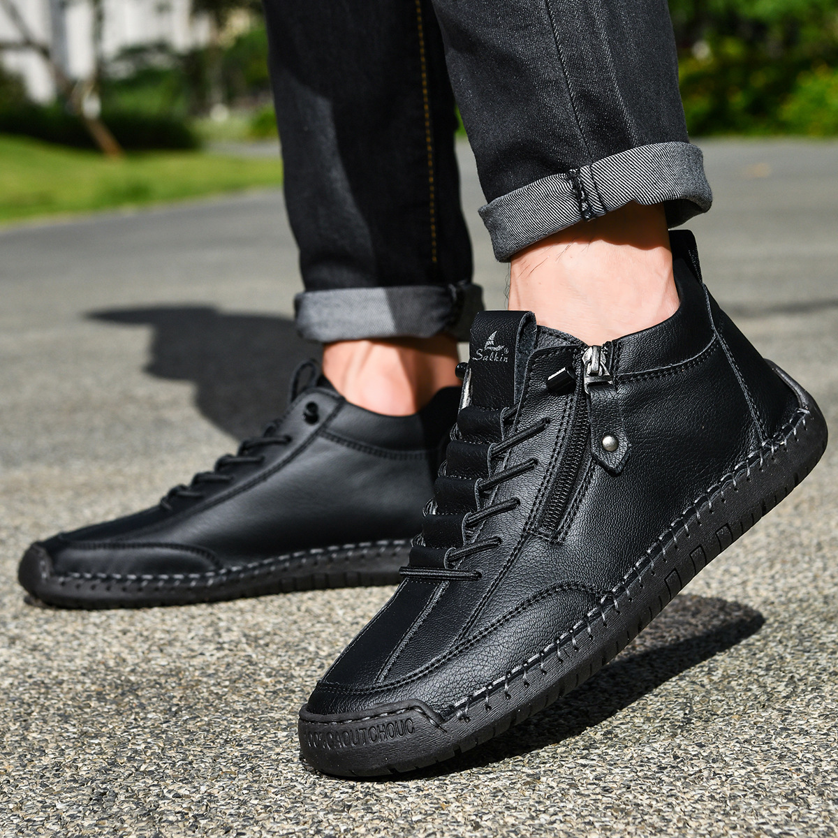 Amelin & Co™ | Męskie buty z nubuku na zamek