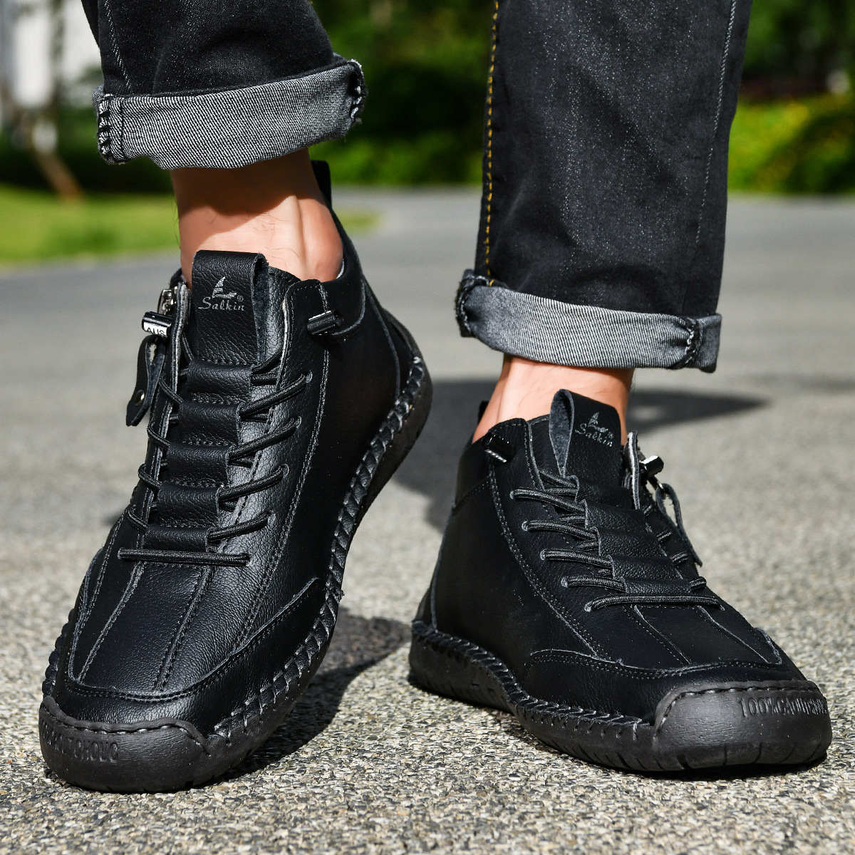 Amelin & Co™ | Męskie buty z nubuku na zamek