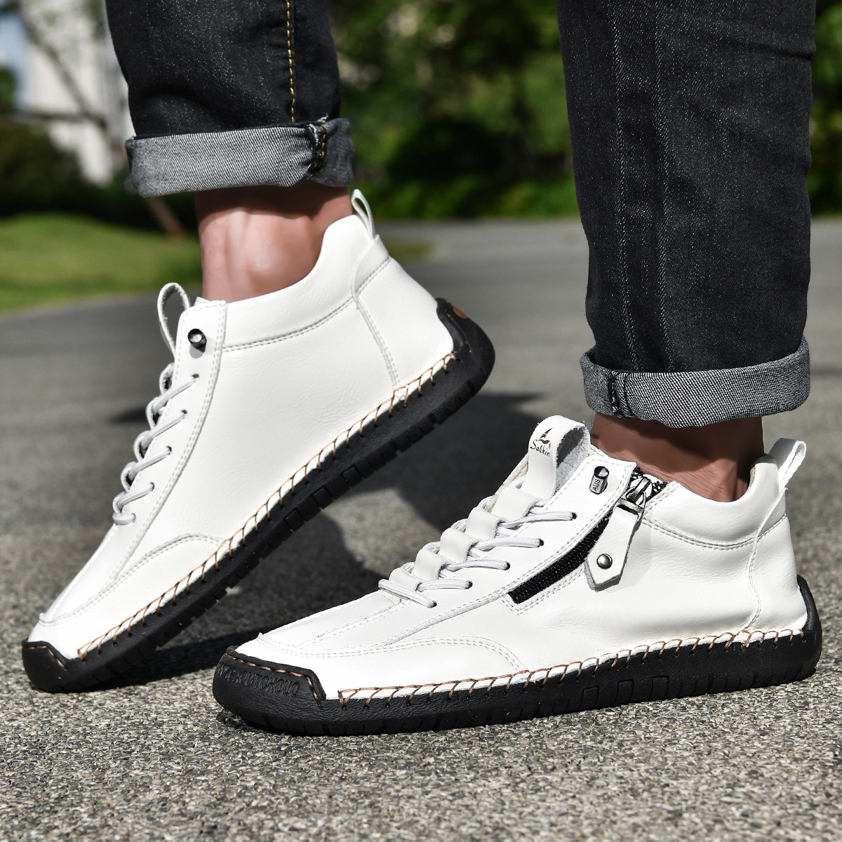 Amelin & Co™ | Męskie buty z nubuku na zamek