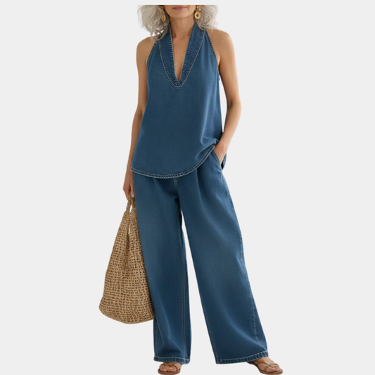 Ivy | Dwuczęściowy komplet z miękkiego spranego denimu vintage