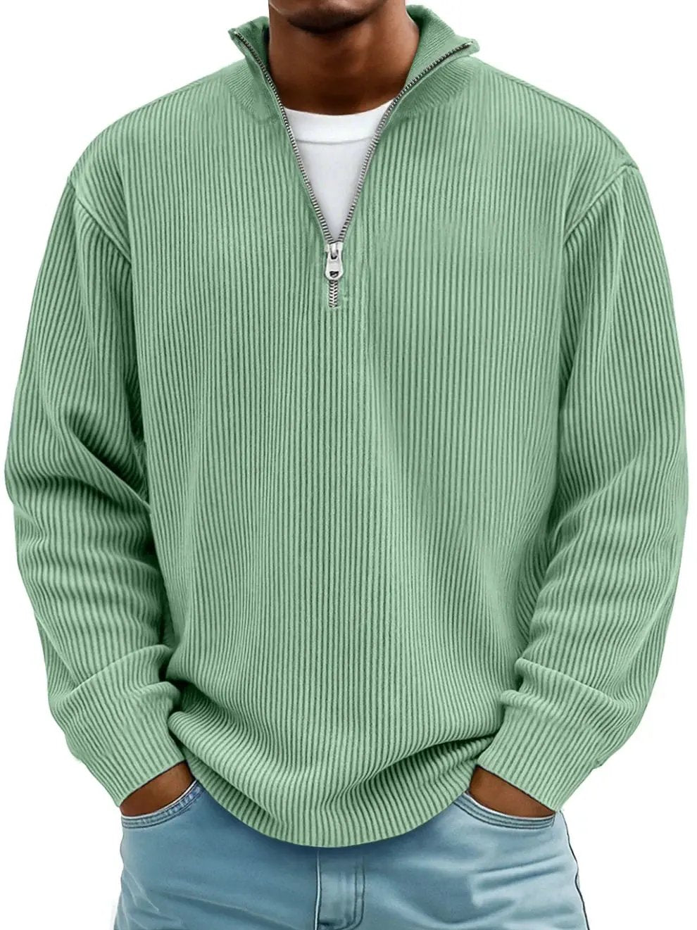 Amelin & Co™ | Sweter z krótkim zamkiem, elegancja i komfort