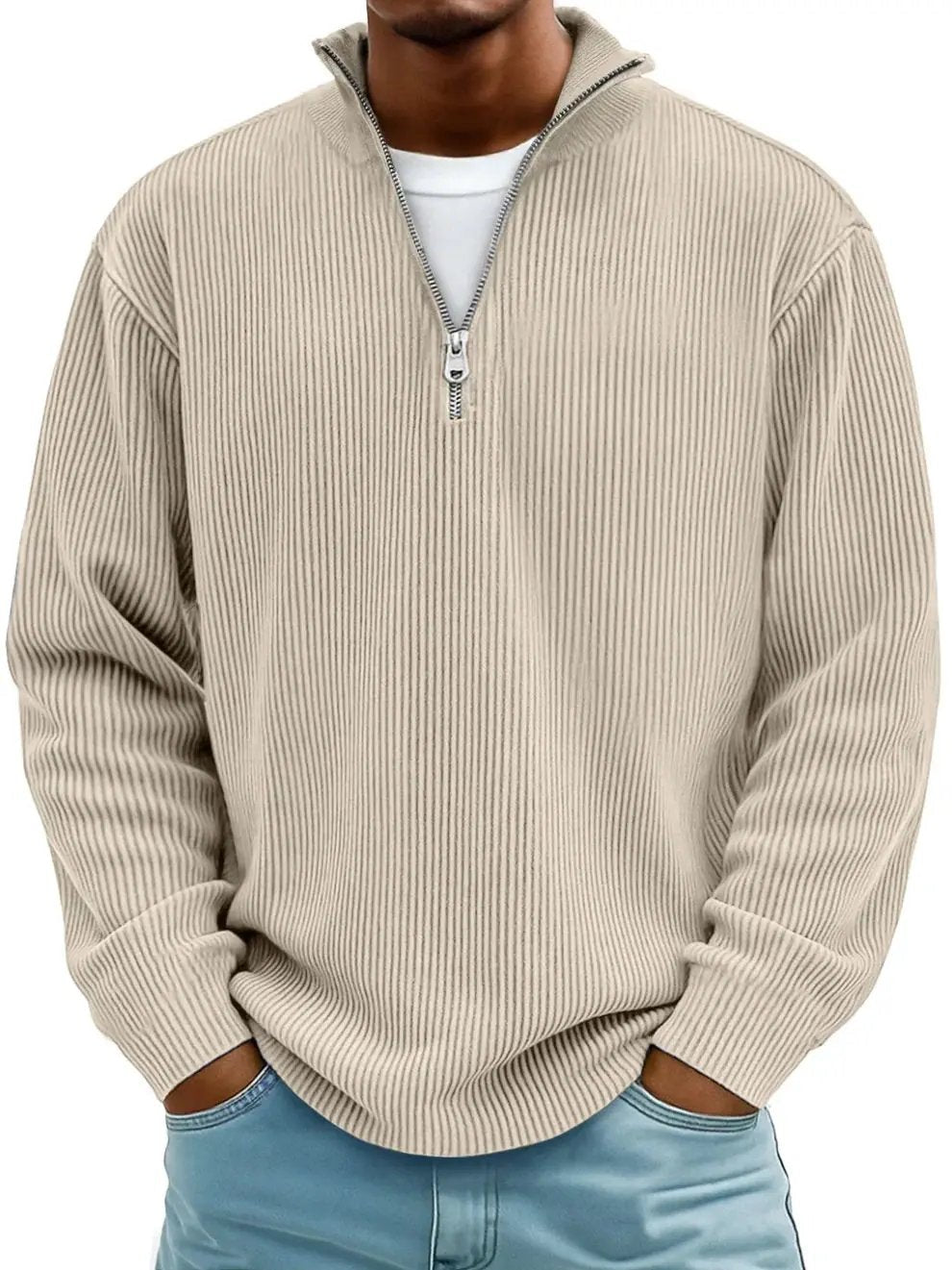 Amelin & Co™ | Sweter z krótkim zamkiem, elegancja i komfort