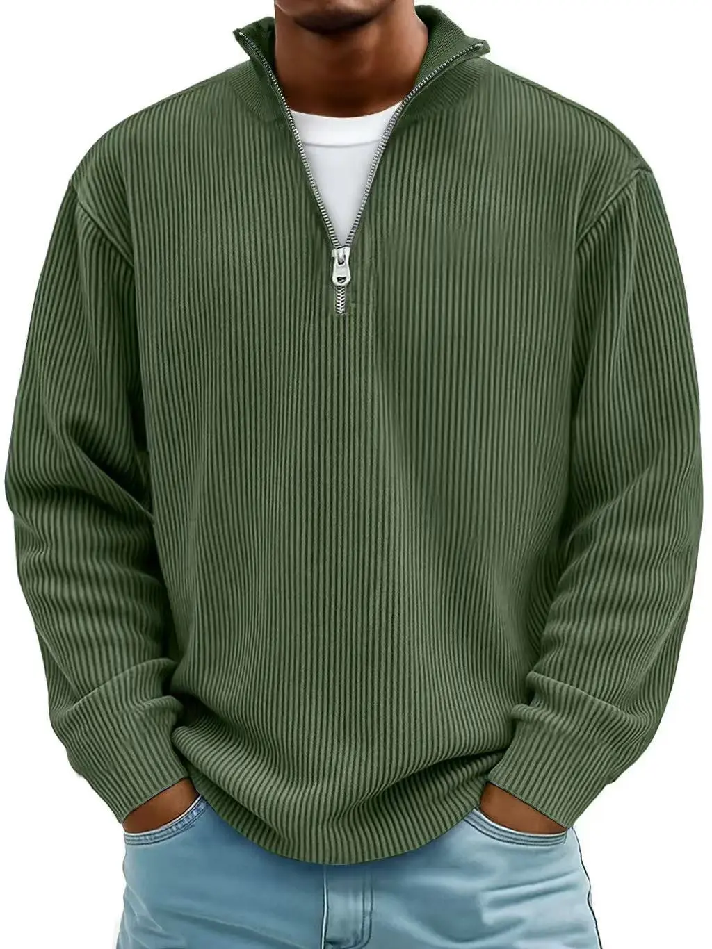 Amelin & Co™ | Sweter z krótkim zamkiem, elegancja i komfort
