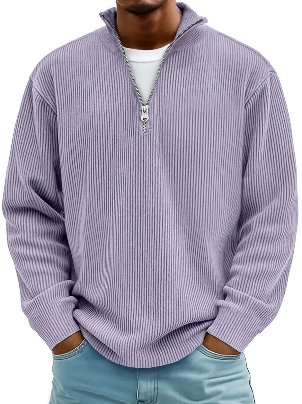 Amelin & Co™ | Sweter z krótkim zamkiem, elegancja i komfort
