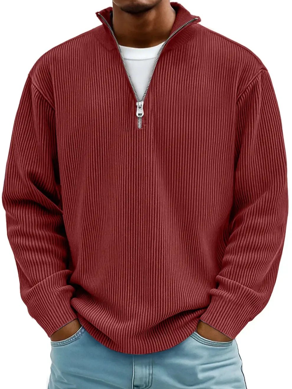 Amelin & Co™ | Sweter z krótkim zamkiem, elegancja i komfort