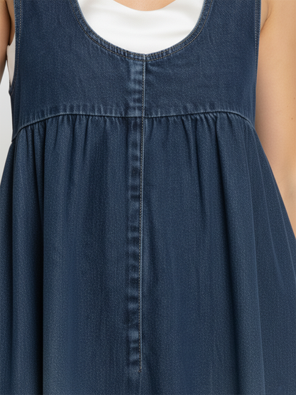 Karen | Jeansowa sukienka maxi z miękkiego spranego denimu vintage