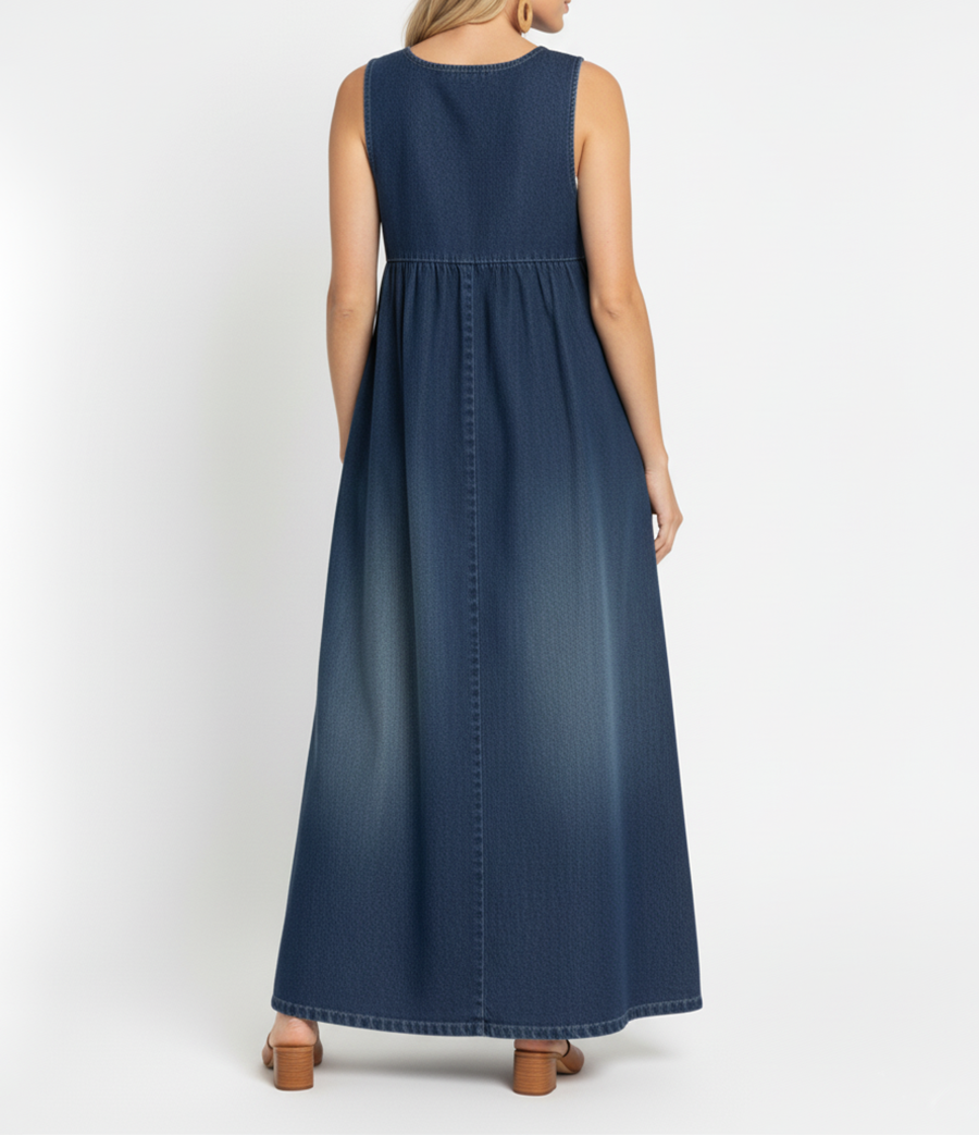 Karen | Jeansowa sukienka maxi z miękkiego spranego denimu vintage