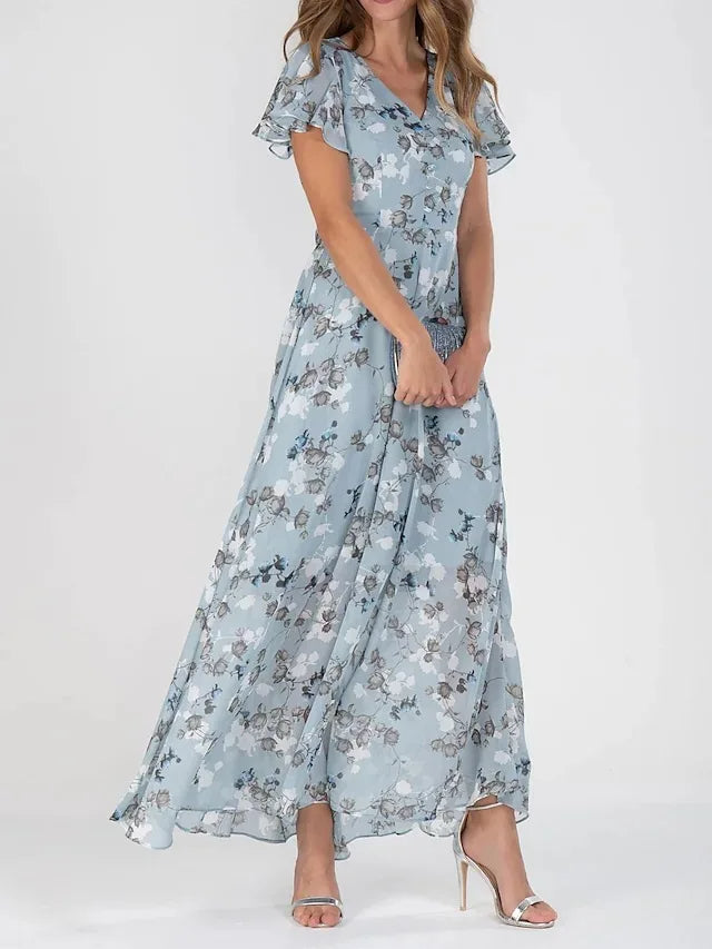 Robine | Elegancka długa sukienka w kwiaty