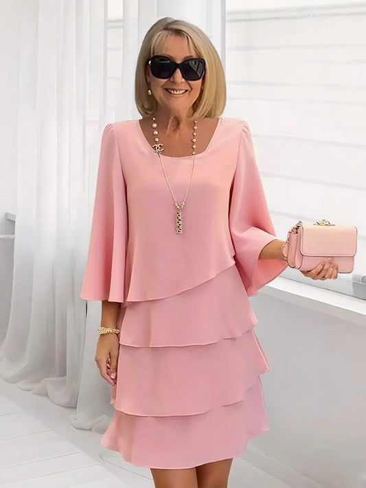Catherine | Wygodna elegancka sukienka z falbanami