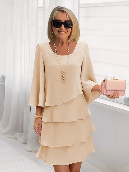Catherine | Wygodna elegancka sukienka z falbanami