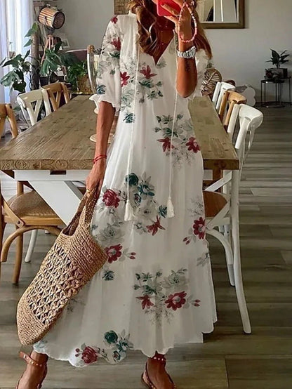 Lana | Długa sukienka boho podkreślająca sylwetkę