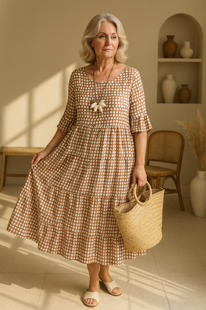 Zara | Sukienka midi z krótkim rękawem